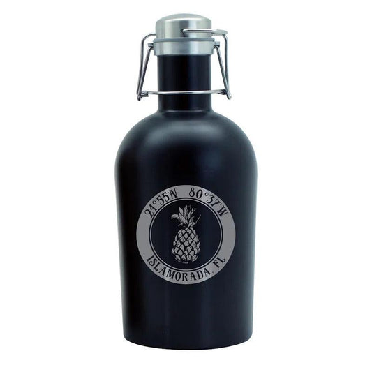 1 Litre Logo Lasered or Screen Printed Powder Coated Black Stainless Steel Swing Top Growler Pallet (480 Growlers) - CraftBeer Growlers Ltd - Growler, Stainless Steel Growler - Growlers - Draught Beer - Beer Dispenser Units - Kegs
