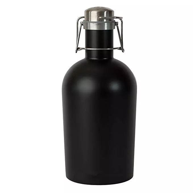 1 Litre Logo Lasered or Screen Printed Powder Coated Black Stainless Steel Swing Top Growler Pallet (480 Growlers) - CraftBeer Growlers Ltd - Growler, Stainless Steel Growler - Growlers - Draught Beer - Beer Dispenser Units - Kegs