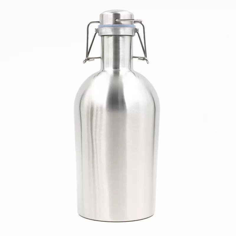 2 Litre Logo Screen Printed or Laser Etched Stainless Steel Swing Top Growler Pallet (480 Growlers) - CraftBeer Growlers Ltd - Growler, Stainless Steel Growler - Growlers - Draught Beer - Beer Dispenser Units - Kegs