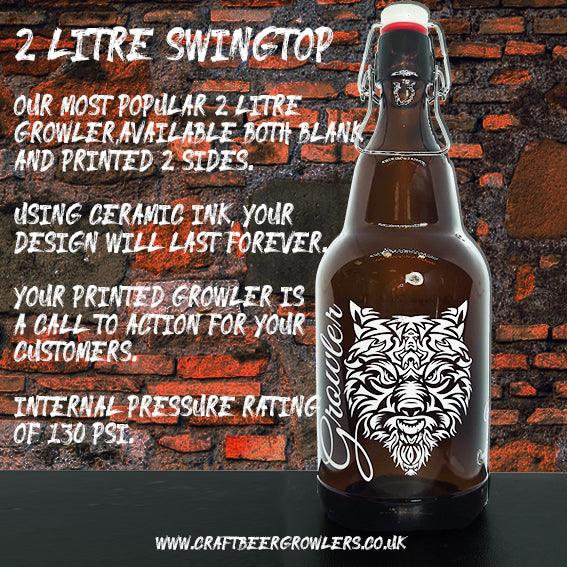 2 Litre Printed Glass Swingtop Growler Pallet (405 Growlers) - CraftBeer Growlers Ltd -  - Growlers - Draught Beer - Beer Dispenser Units - Kegs