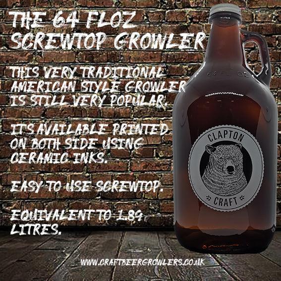 64 US Fl Oz Printed Glass Growler Pallet (504 Growlers) - CraftBeer Growlers Ltd - glass, glass growlers, Growler - Growlers - Draught Beer - Beer Dispenser Units - Kegs